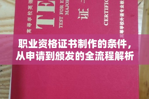 盘县职业资格证书制作的条件，从申请到颁发的全流程解析